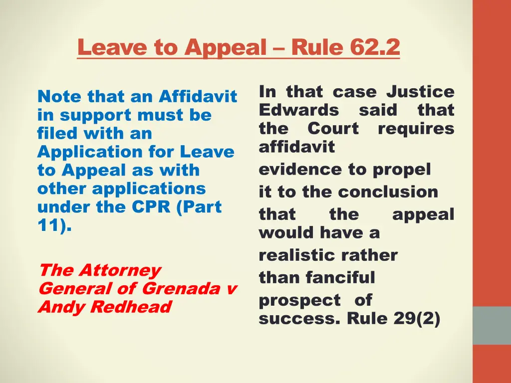 leave to appeal rule 62 2