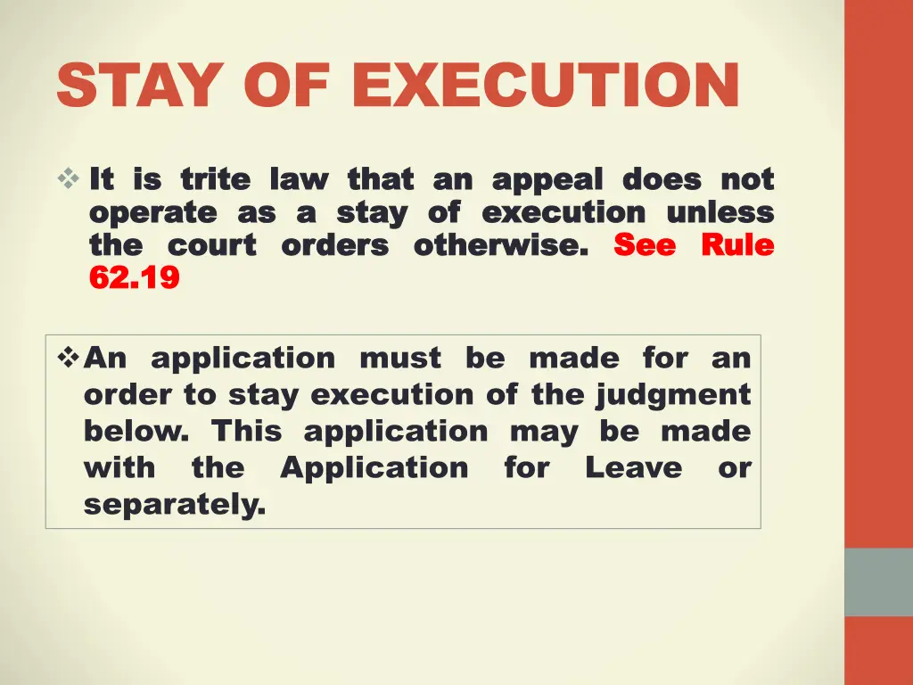 stay of execution