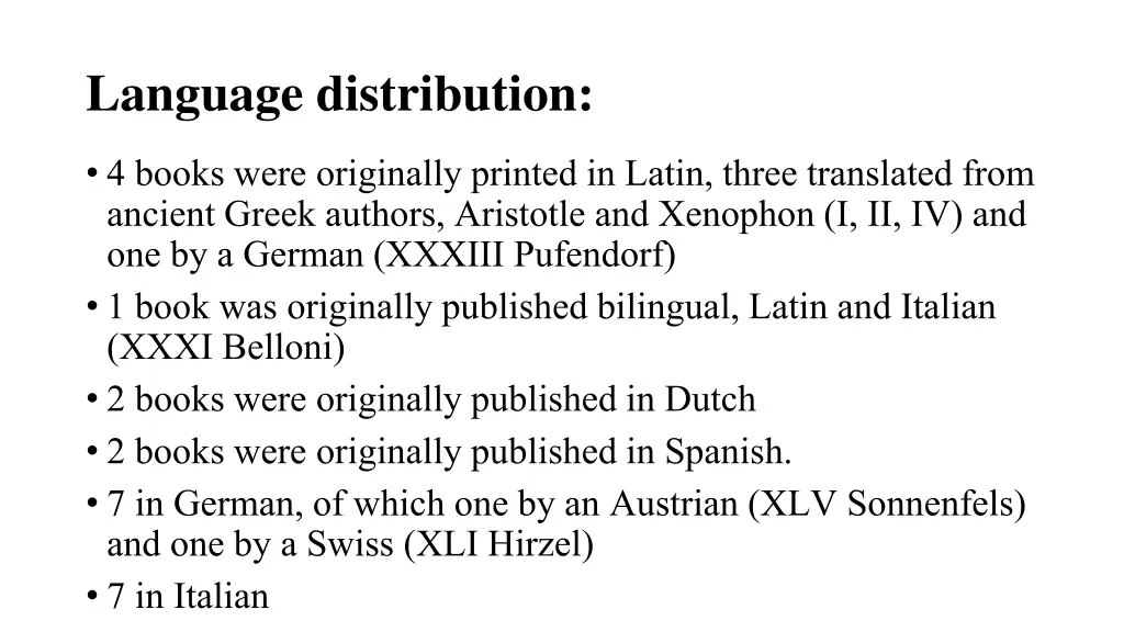 language distribution