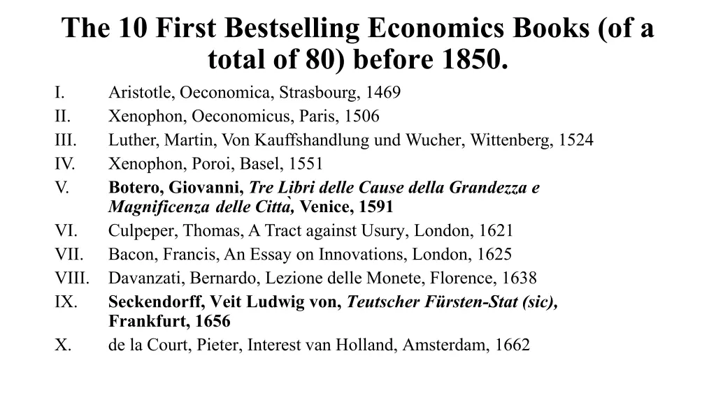 the 10 first bestselling economics books