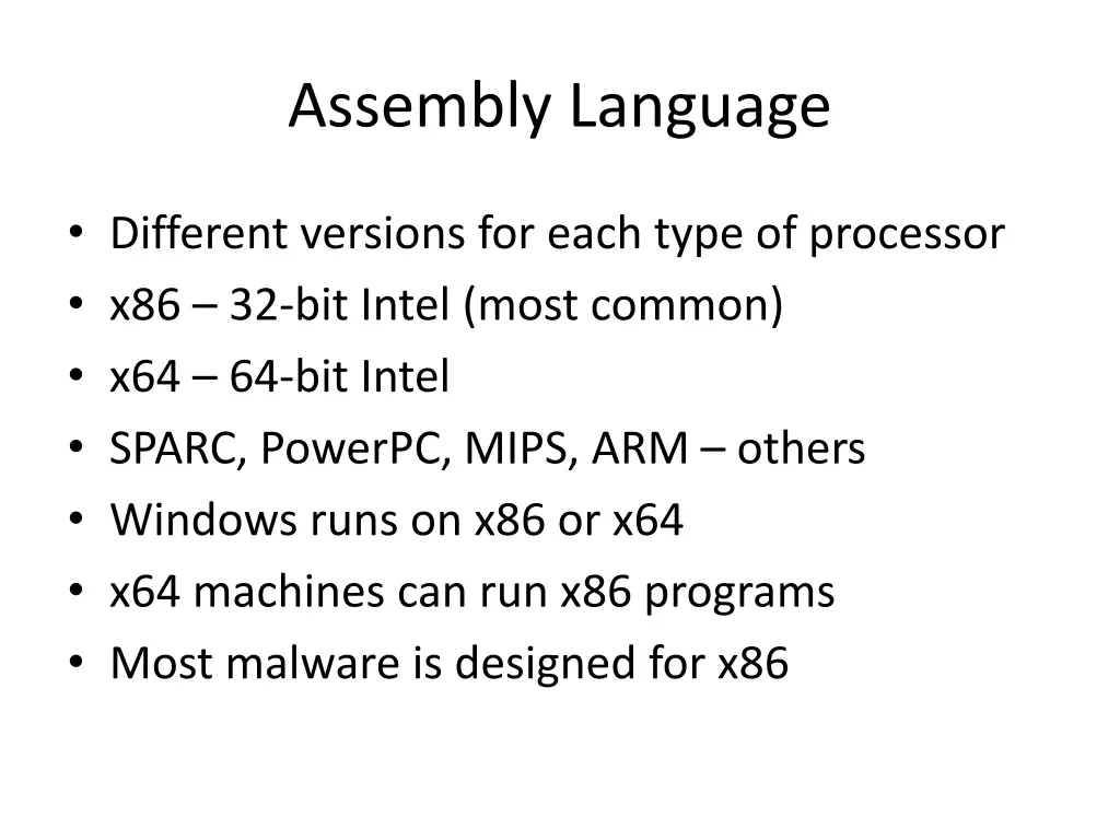 assembly language