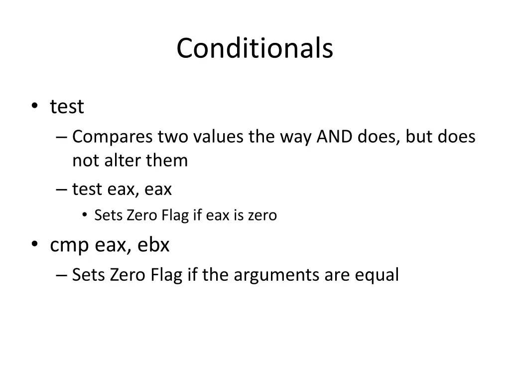 conditionals