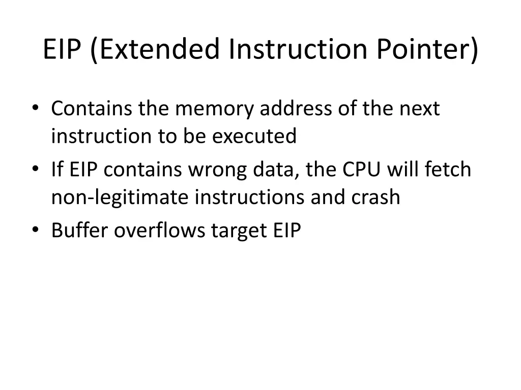 eip extended instruction pointer