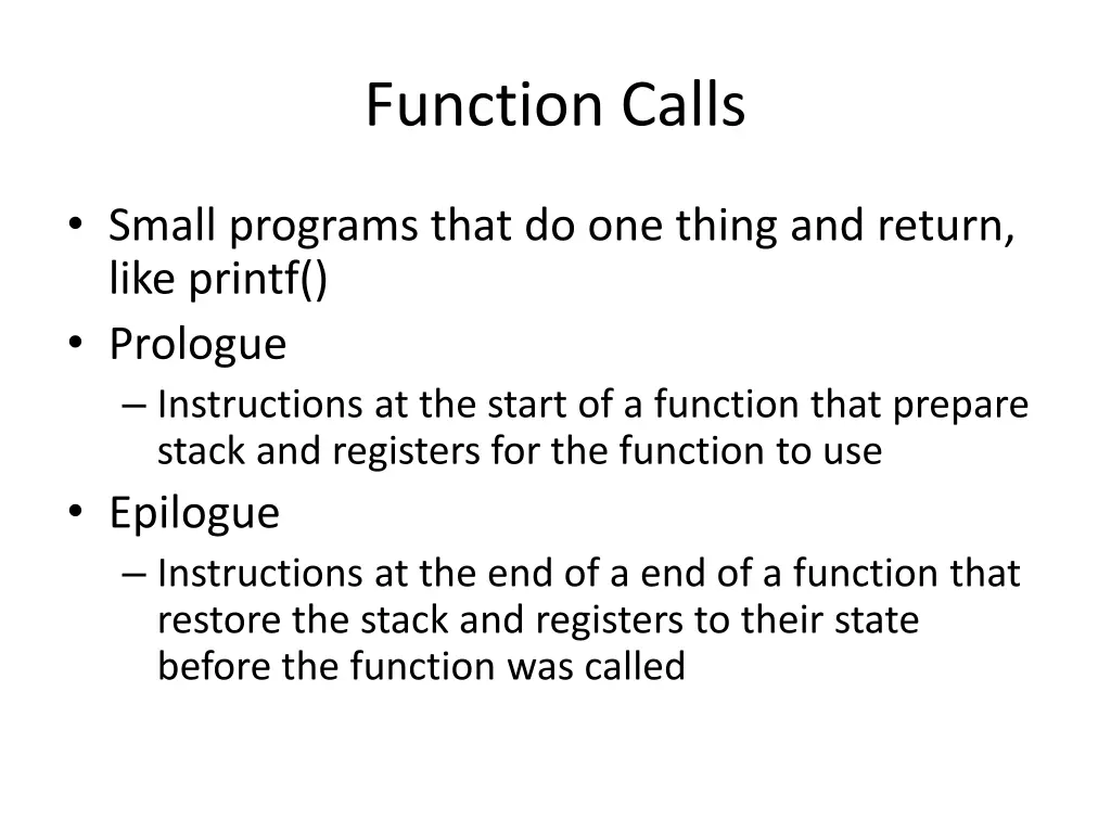 function calls