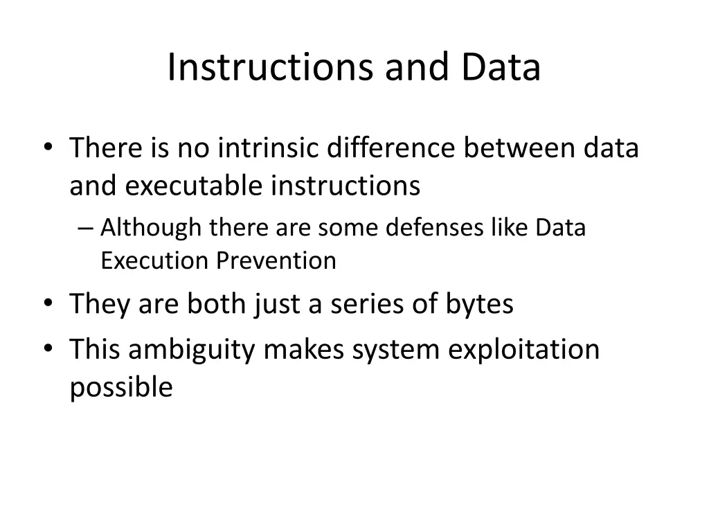 instructions and data