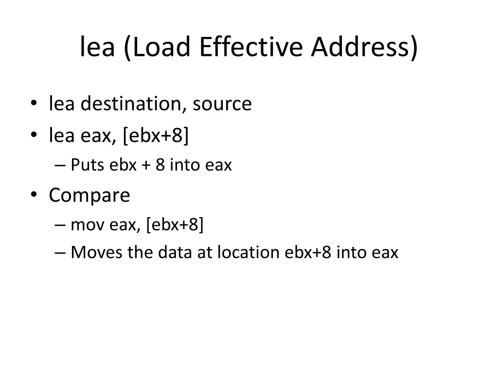 lea load effective address