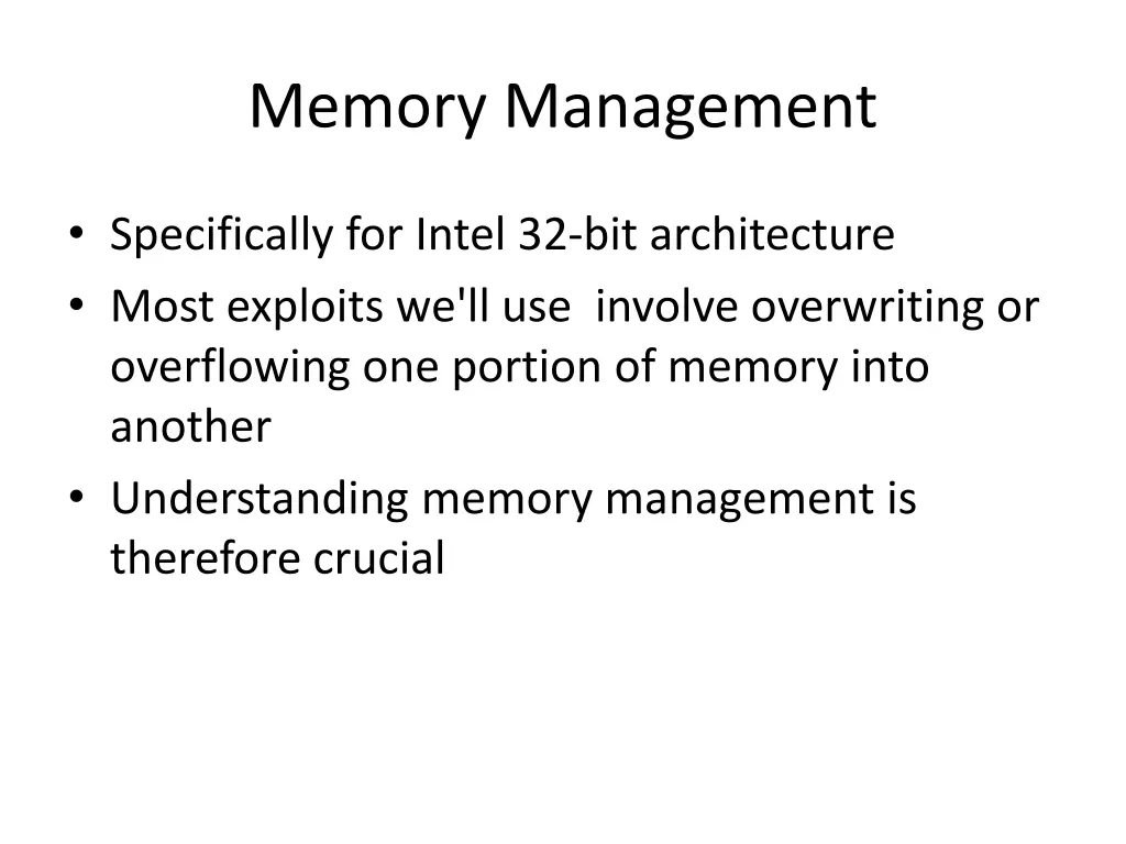 memory management