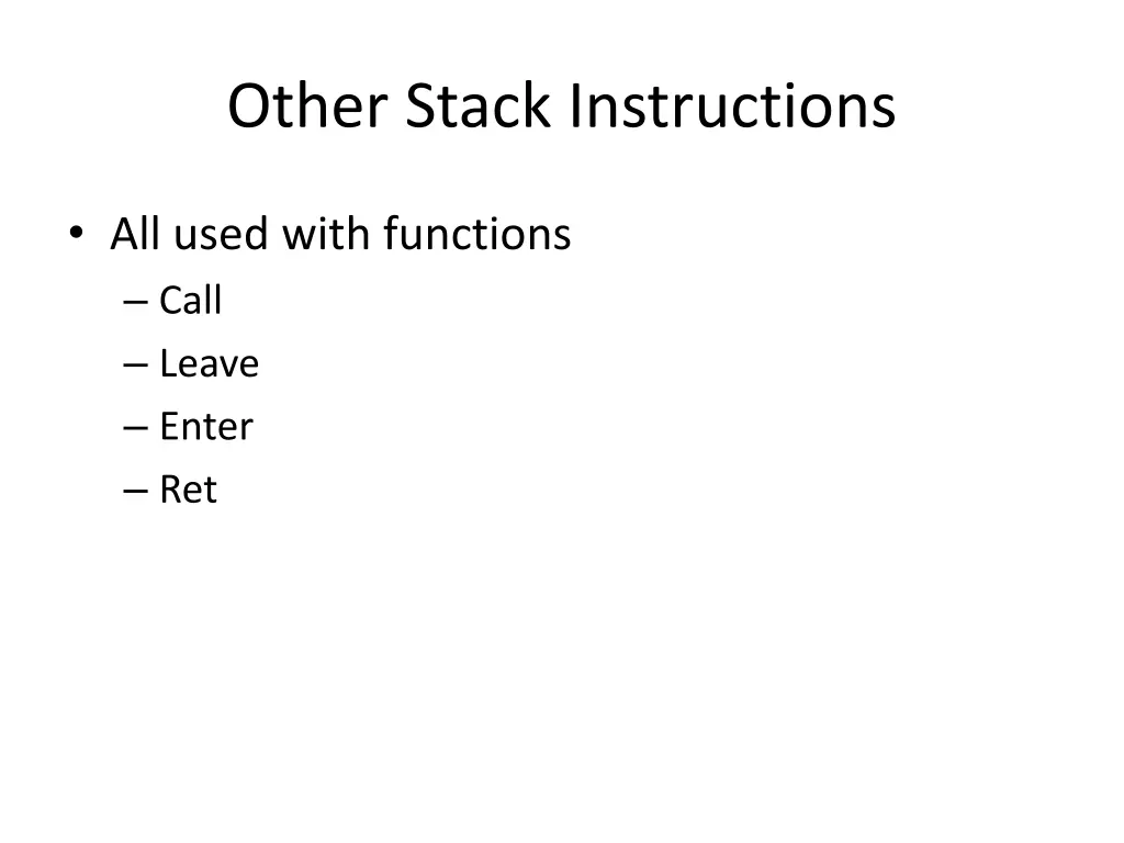 other stack instructions