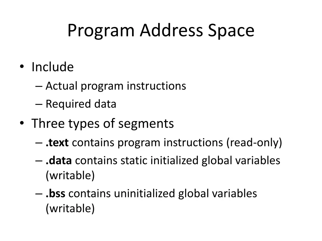 program address space