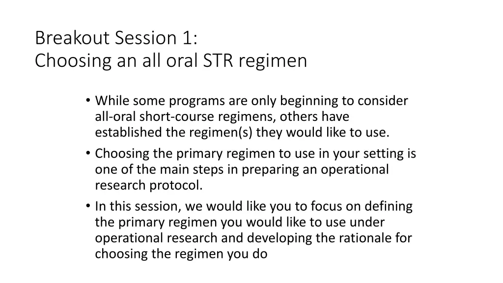 breakout session 1 choosing an all oral