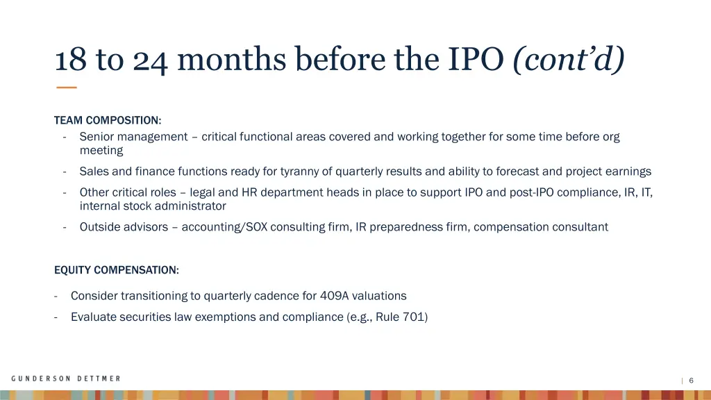 18 to 24 months before the ipo cont d