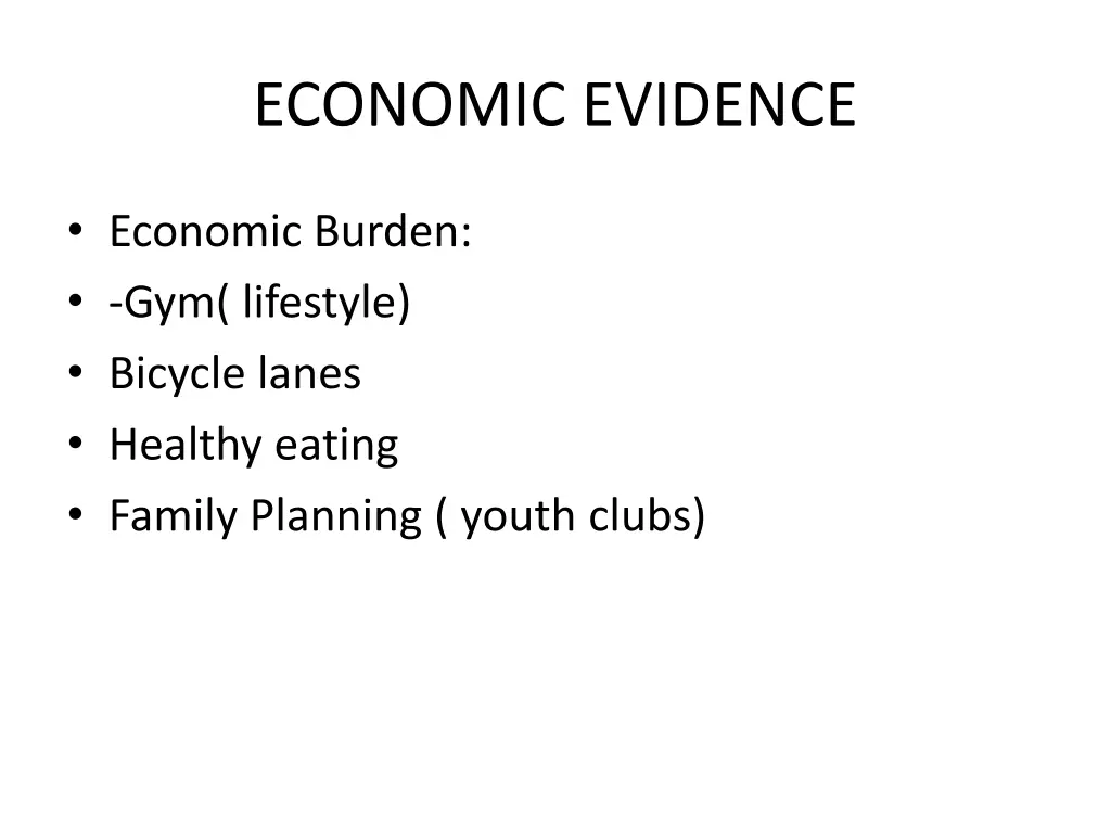 economic evidence