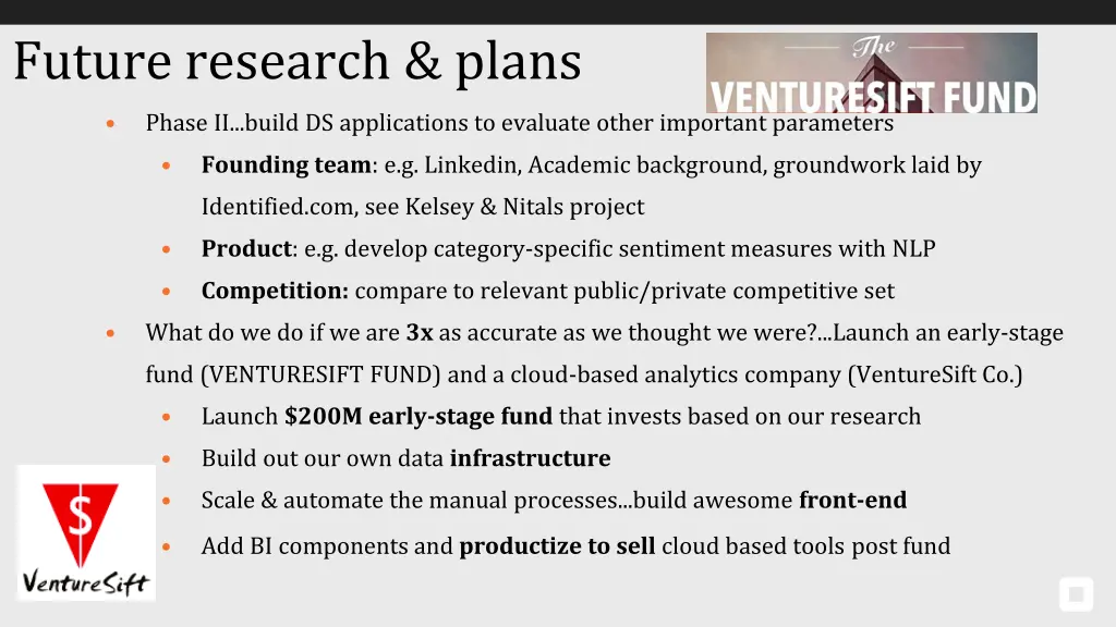 future research plans