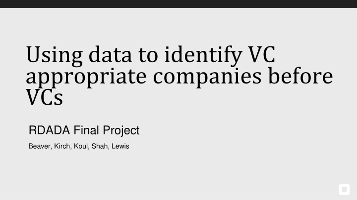 using data to identify vc appropriate companies