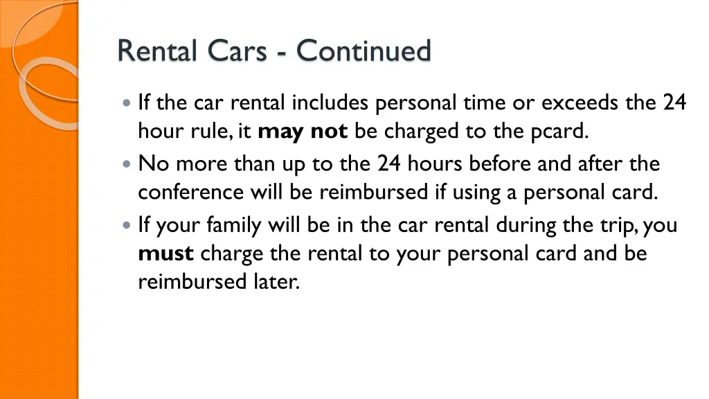 rental cars continued