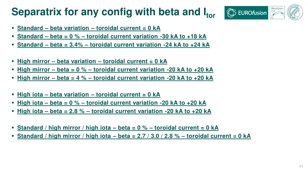 separatrix for any config with beta and i tor