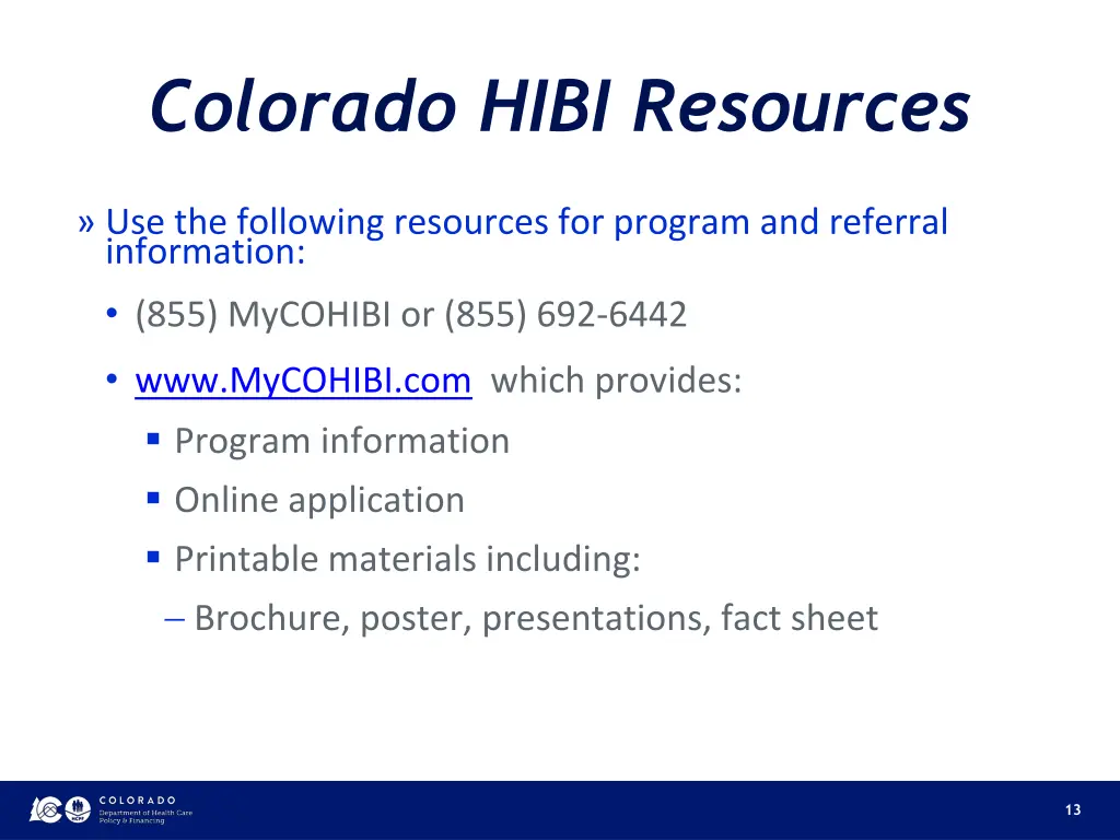 colorado hibi resources