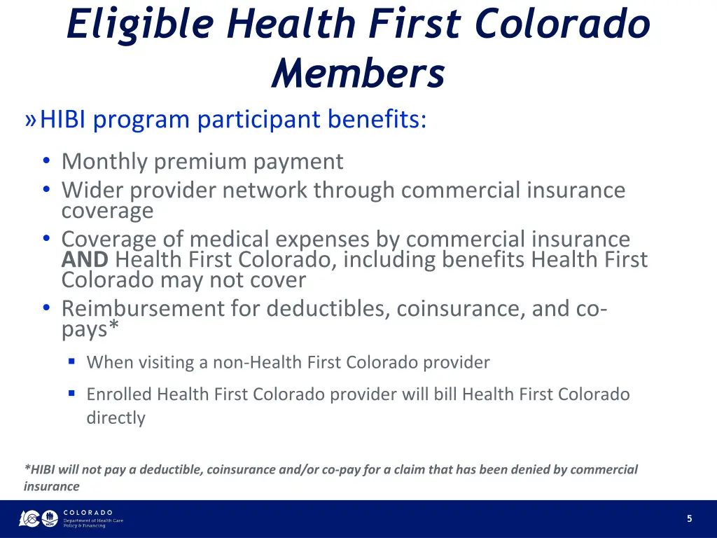 eligible health first colorado members hibi