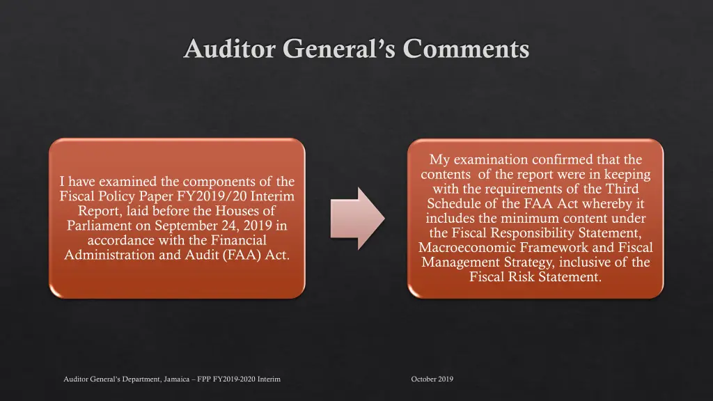 auditor general s comments