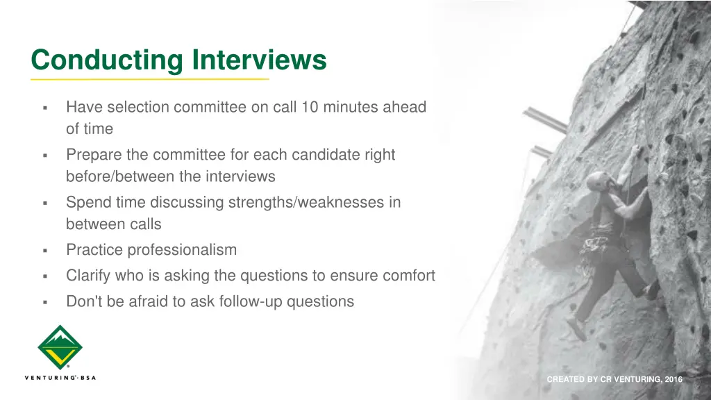 conducting interviews