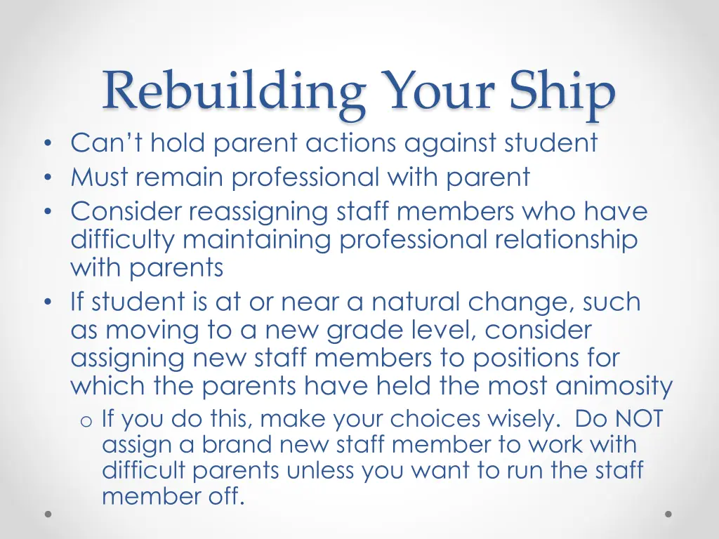 rebuilding your ship can t hold parent actions