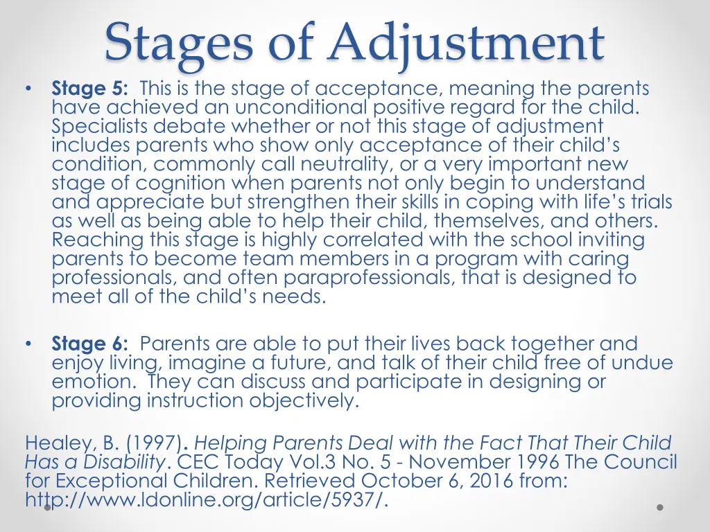 stages of adjustment stage 5 this is the stage