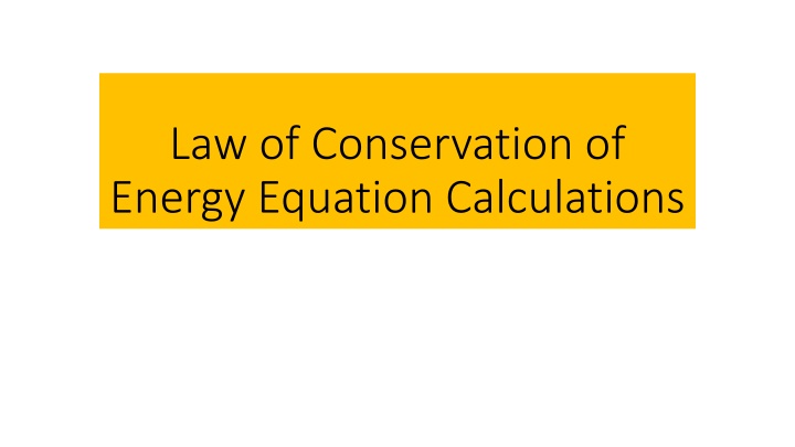 law of conservation of energy equation