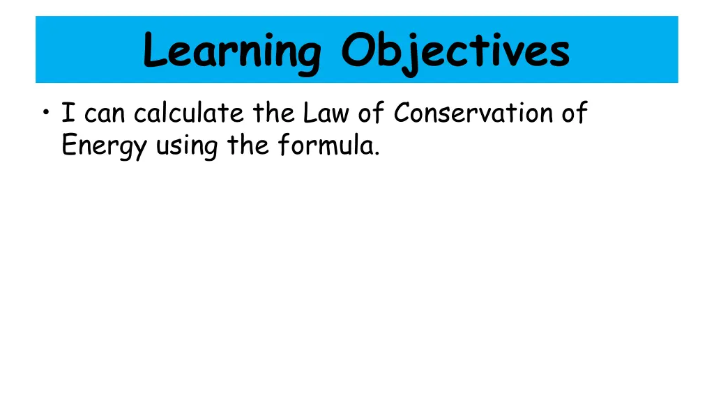 learning objectives