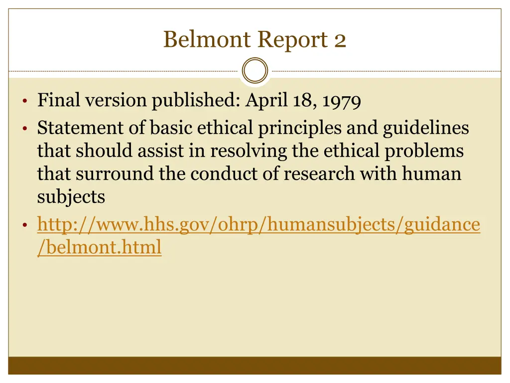 belmont report 2