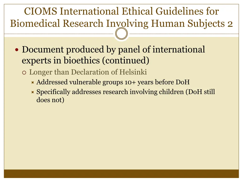 cioms international ethical guidelines 1