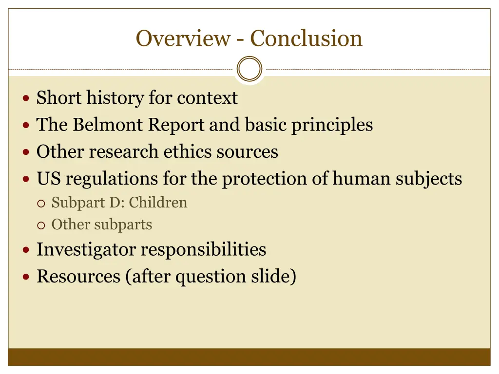 overview conclusion