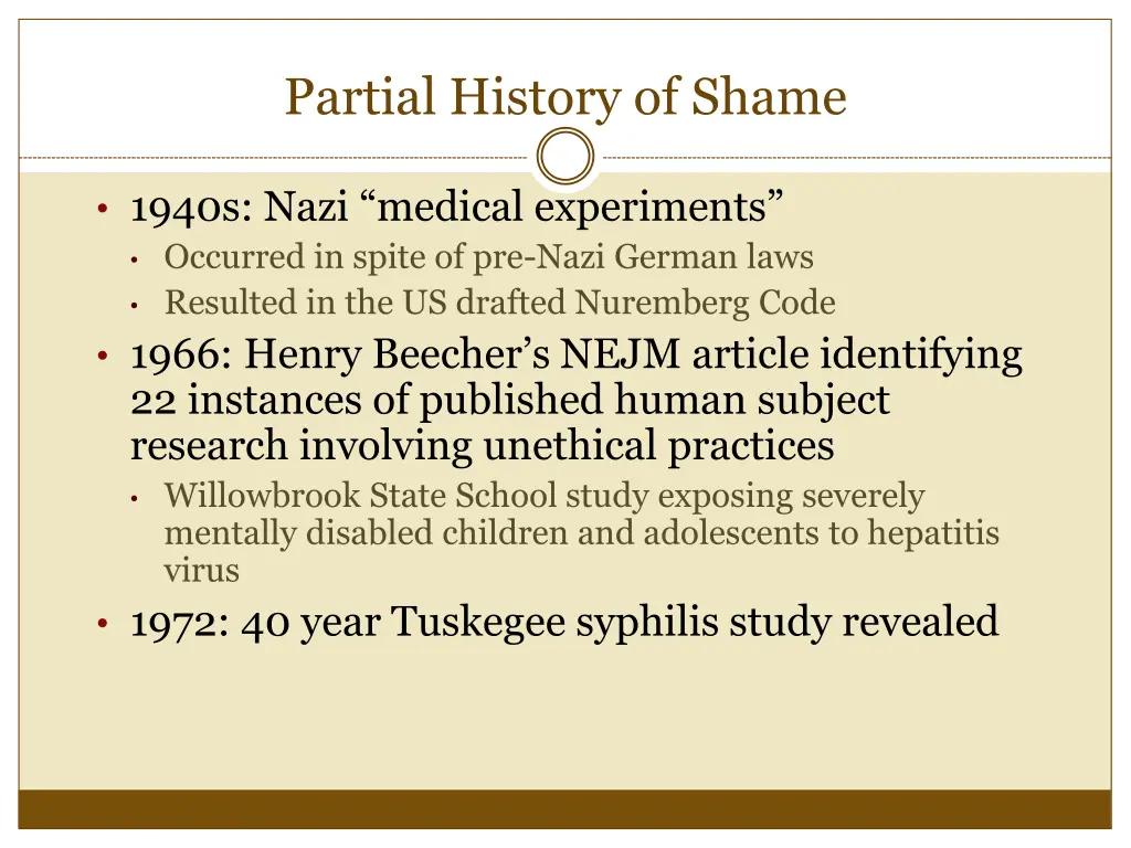 partial history of shame