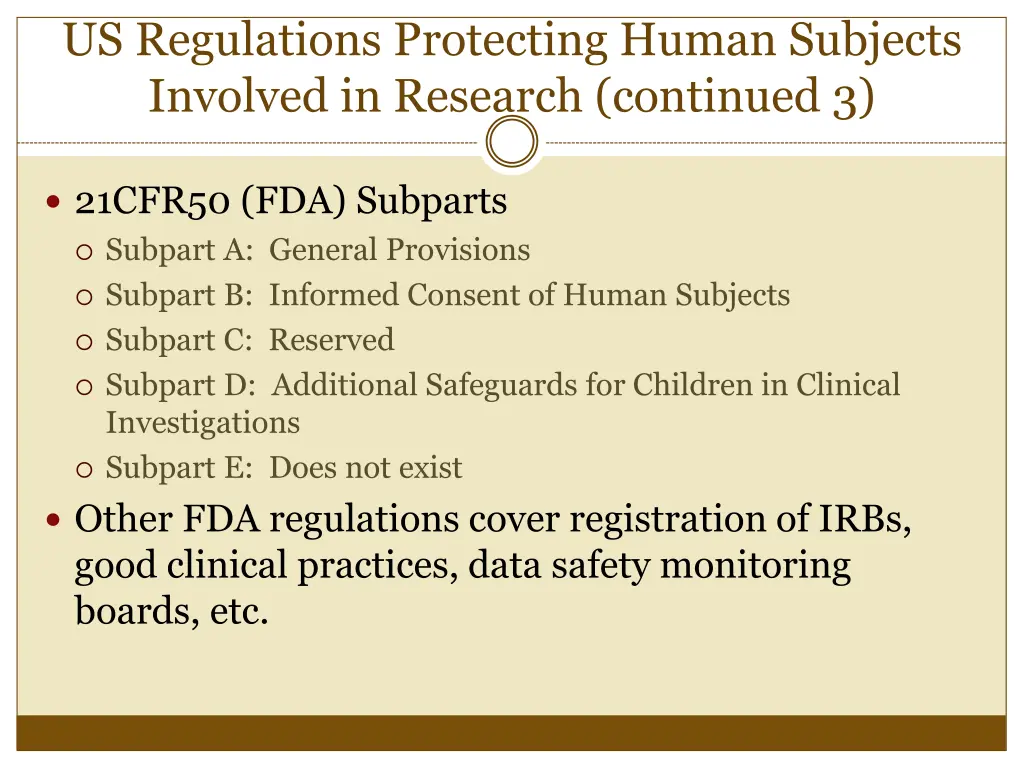 us regulations protecting human subjects involved 3