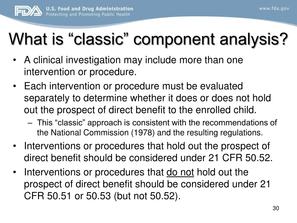 what is classic component analysis