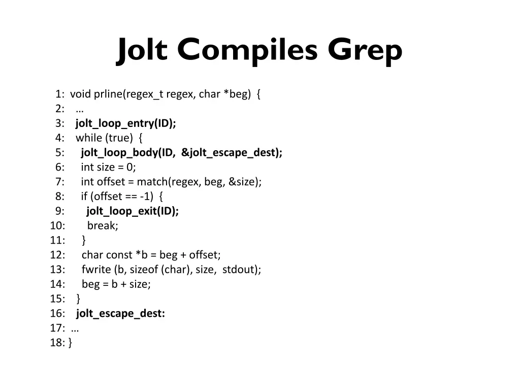 jolt compiles grep 1