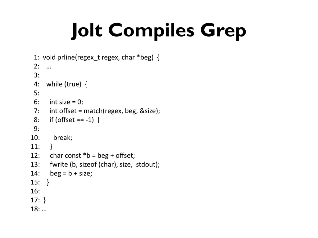 jolt compiles grep