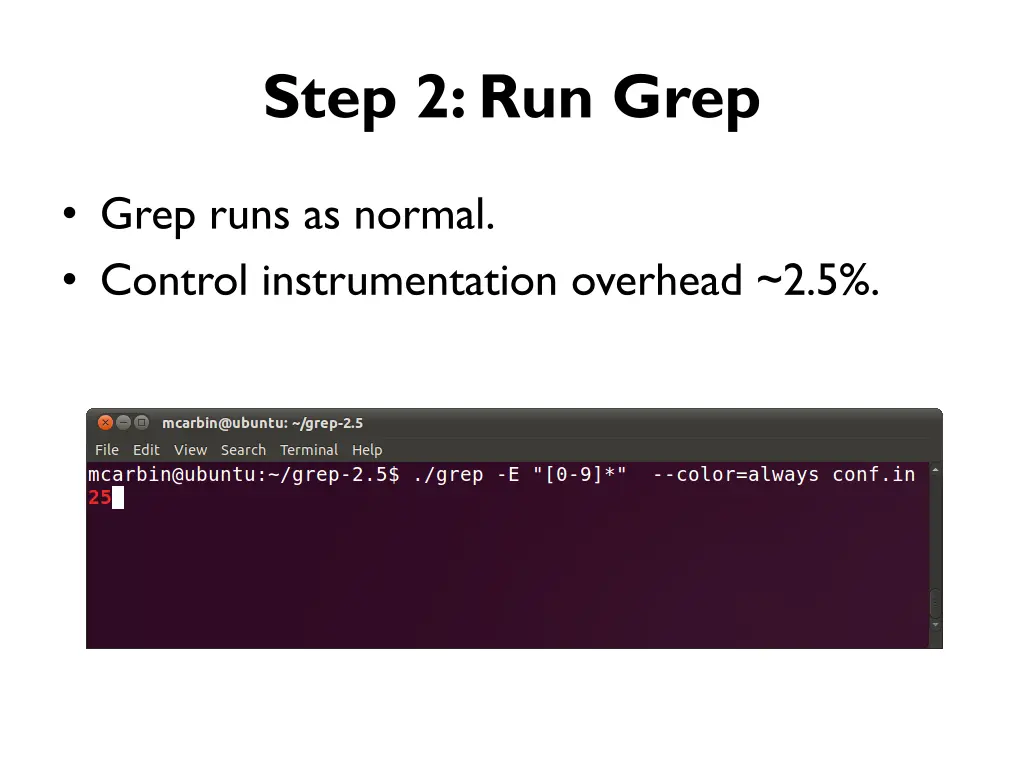 step 2 run grep