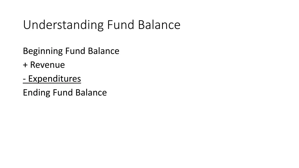 understanding fund balance