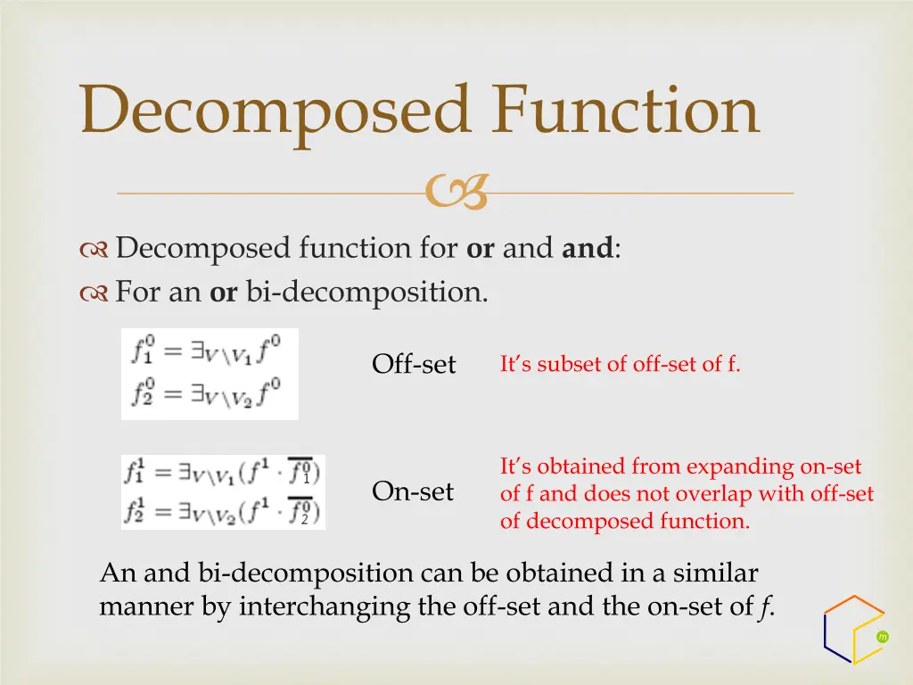 decomposed function