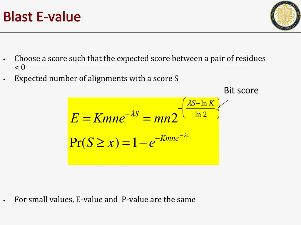 blast e value 1