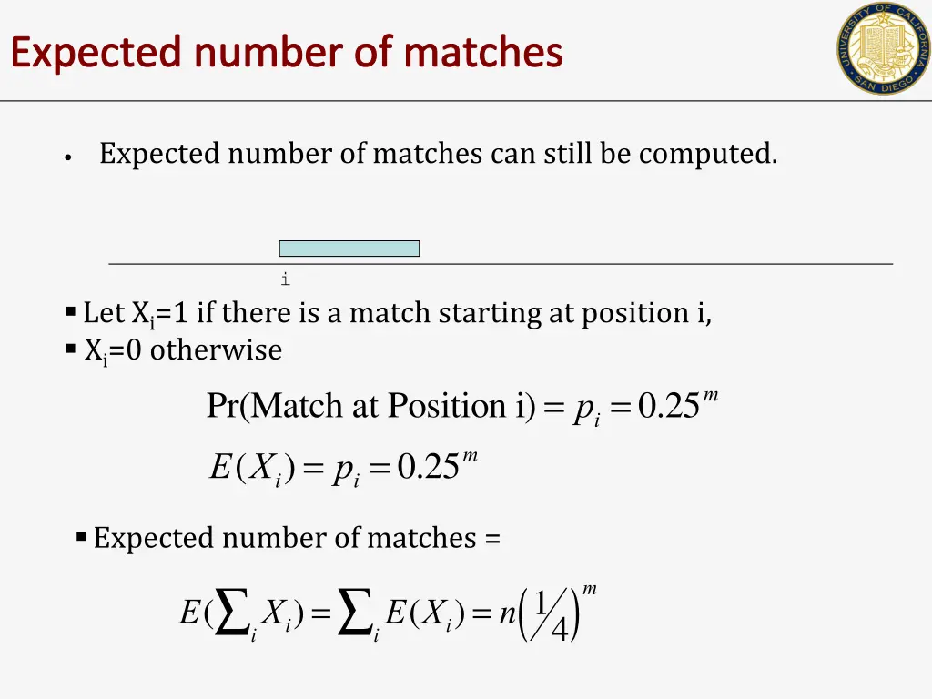 expected number of matches