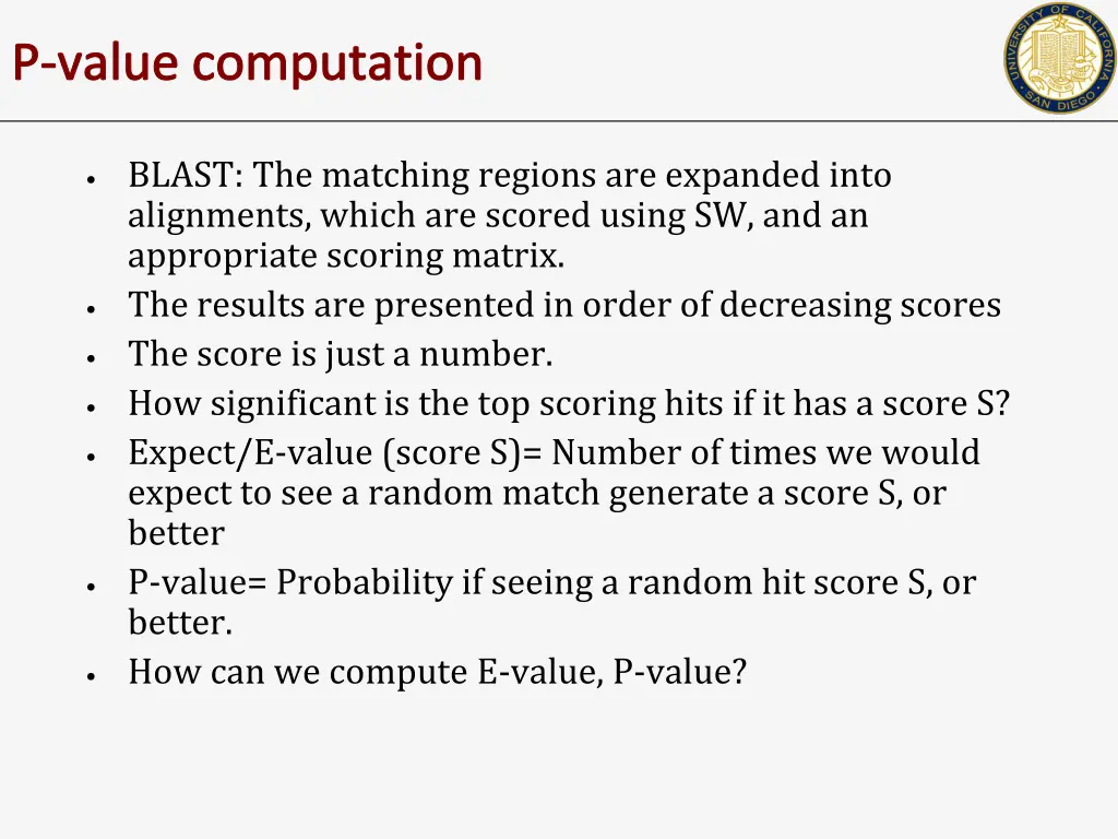 p value computation