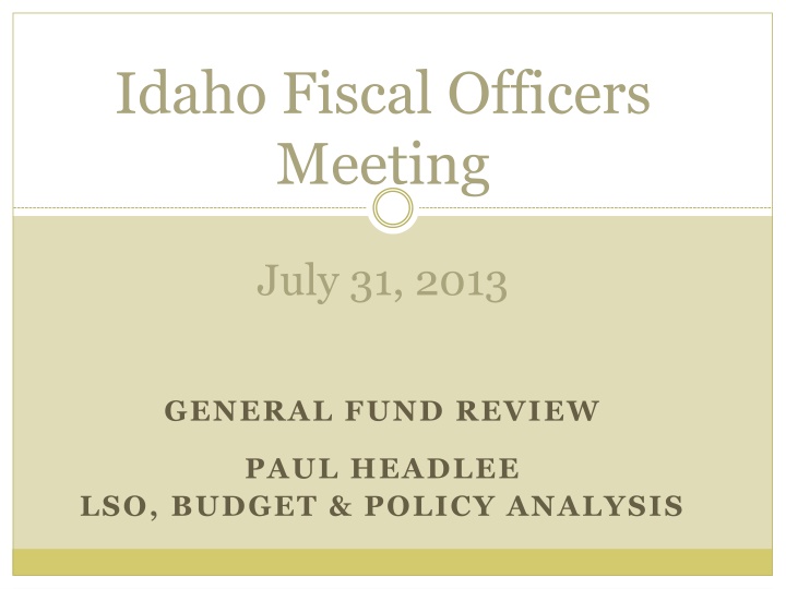 idaho fiscal officers meeting