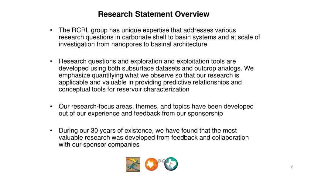 research statement overview