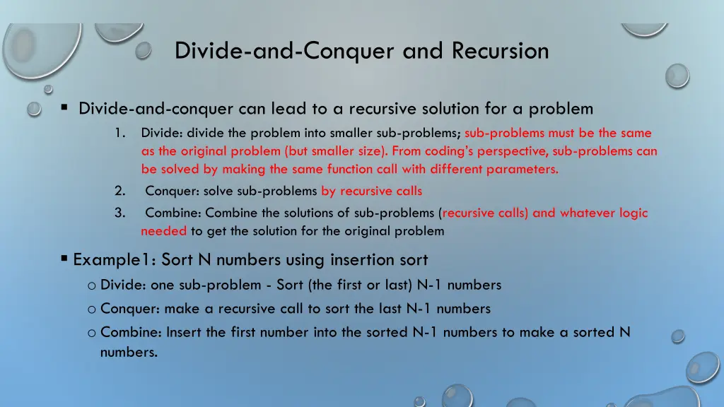 divide and conquer and recursion 1