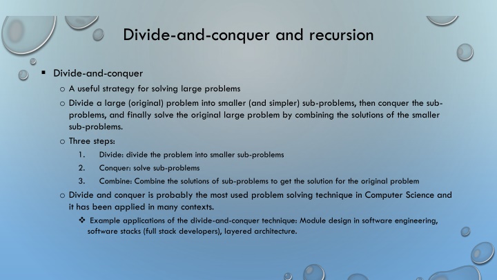 divide and conquer and recursion