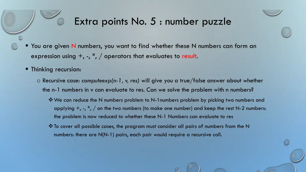 extra points no 5 number puzzle 4