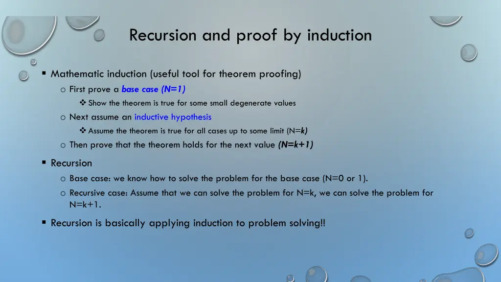 recursion and proof by induction