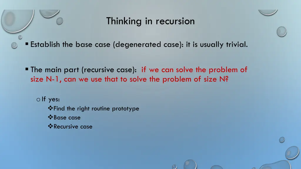 thinking in recursion