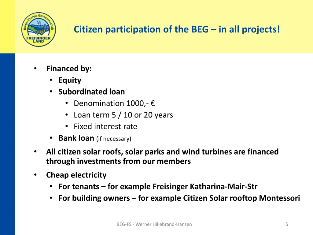 citizen participation of the beg in all projects